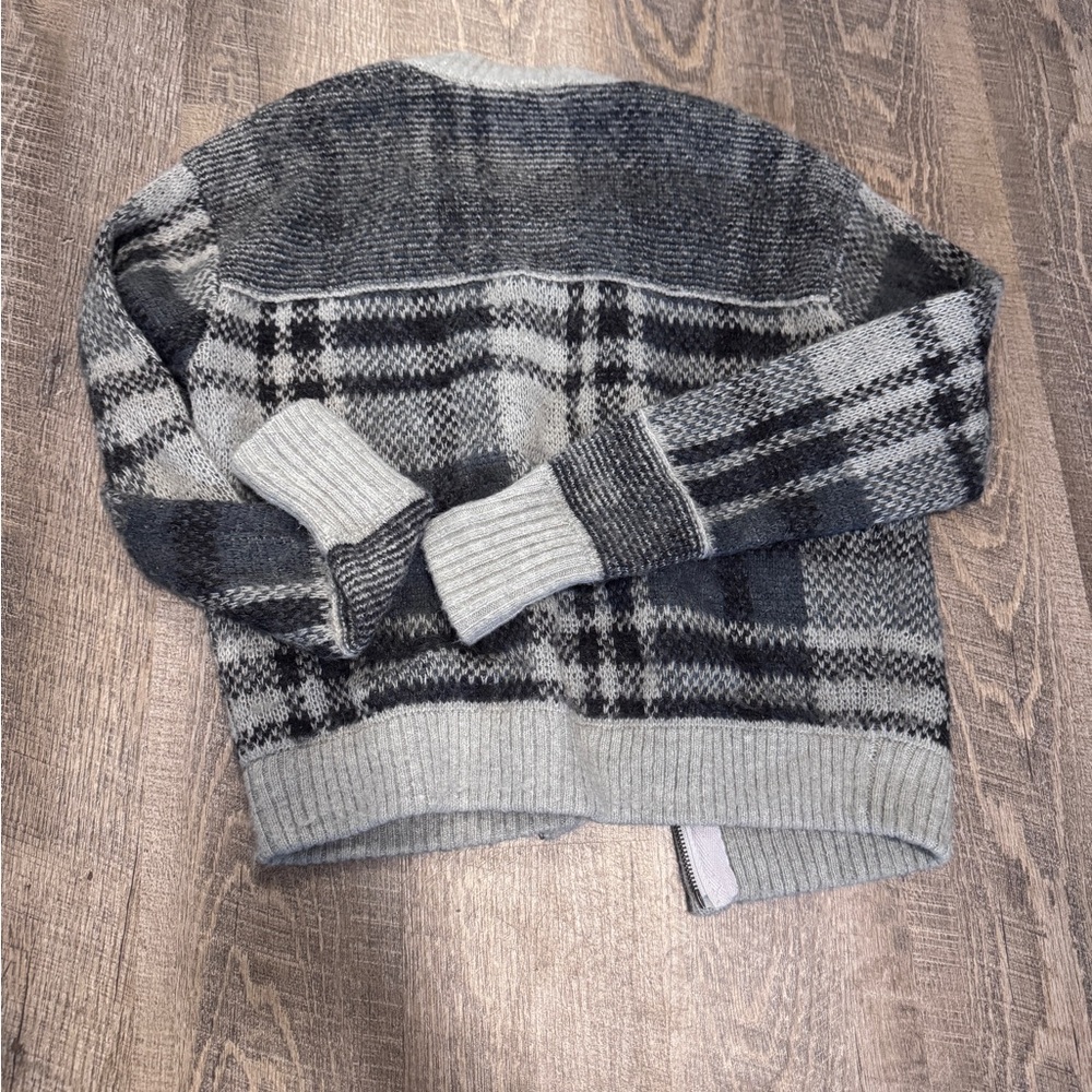 Free People Grey Zip Up Sweater - Picture 4 of 5